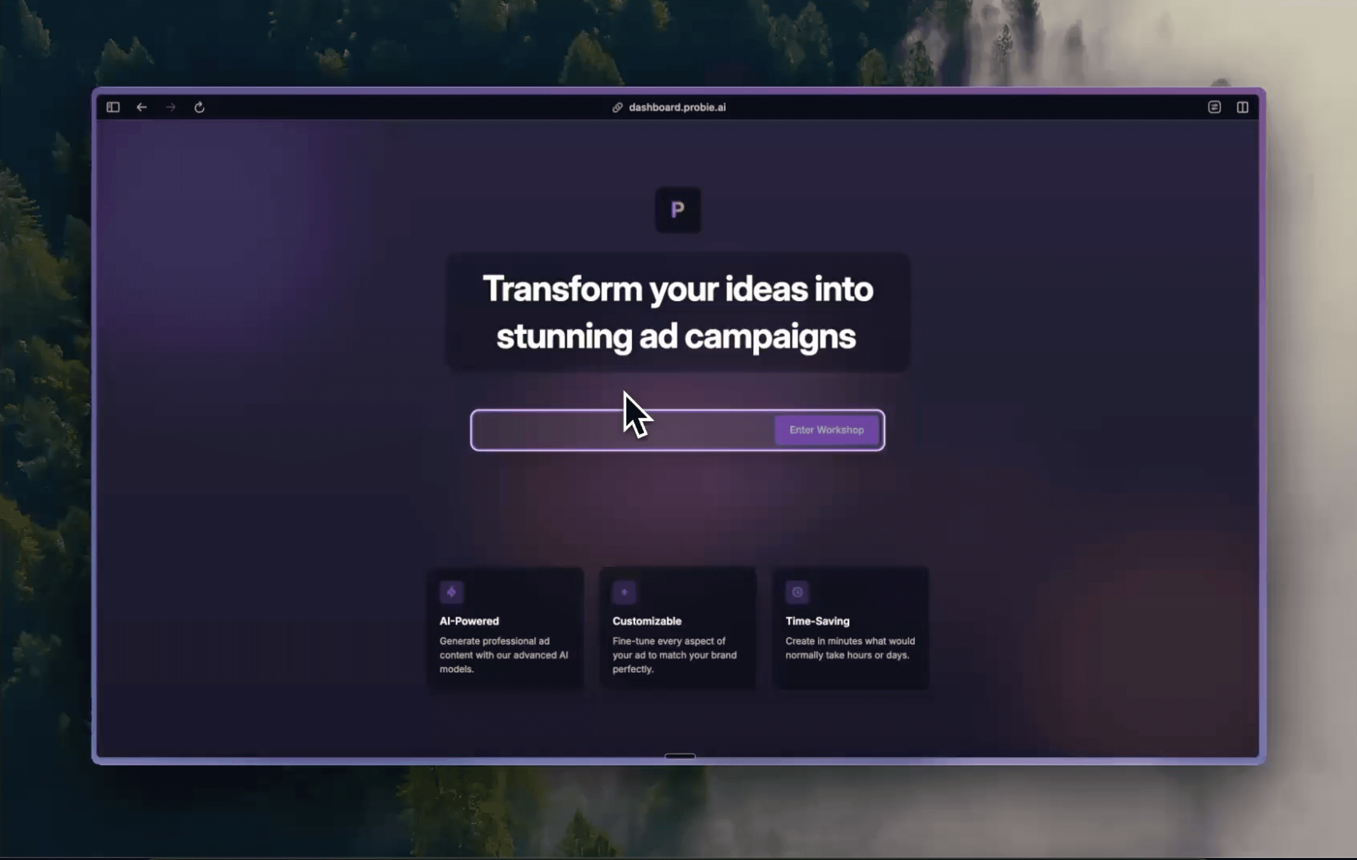 Screenshot of the Probie AI dashboard